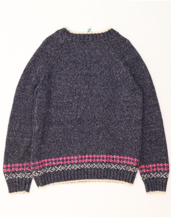 Weird Fish Γυναικείο πουλόβερ με λαιμόκαυστο UK 12 Medium Navy Blue Fair Isle