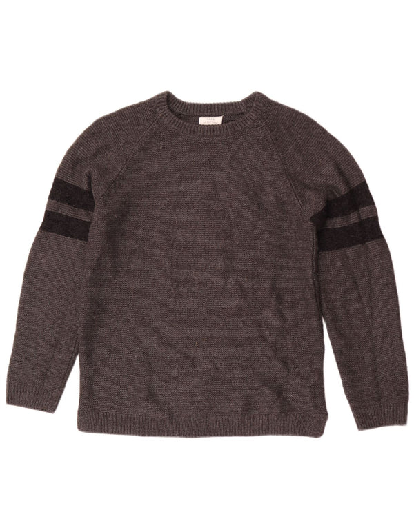 Zara Boys Graphic Boat Neck Jumper πουλόβερ 11-12 ετών Γκρι ριγέ ακρυλικό
