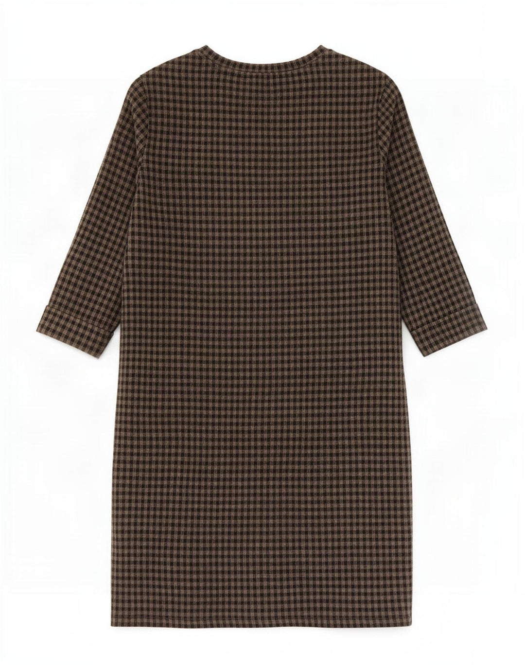 Marks & Spencer Γυναικείο φόρεμα 3/4 Sleeve Shift UK 10 Small Grey Gingham