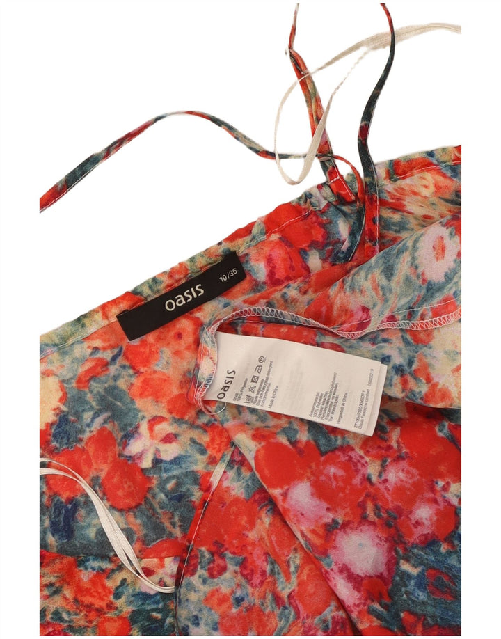 Oasis Womens Cami Top UK 10 Μικροί πολύχρωμοι φλοράλ πολυεστέρας