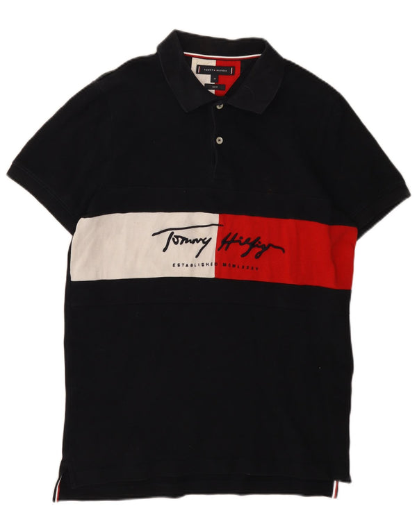 Tommy Hilfiger Ανδρικό πουκάμισο Polo Graphic Slim Fit Medium Black Colourblock
