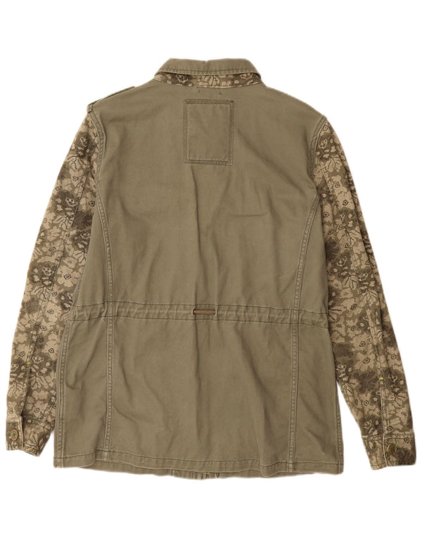 Tommy Hilfiger Γυναικείο Military Jacket UK 14 Large Khaki Floral Βαμβακερό