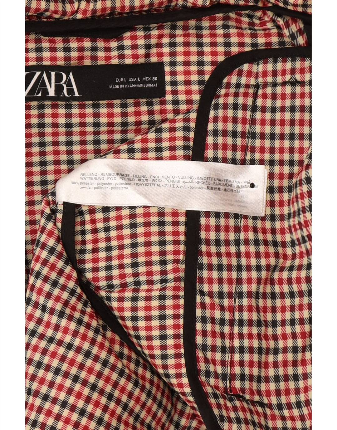 Zara Γυναικείο μπουφάν με κουκούλα UK 16 Large μαύρο πολυεστέρα χειμώνα
