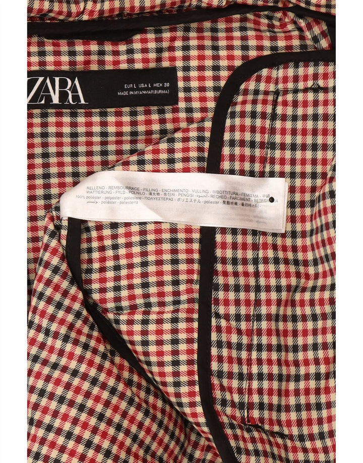 Zara Γυναικείο μπουφάν με κουκούλα UK 16 Large μαύρο πολυεστέρα χειμώνα