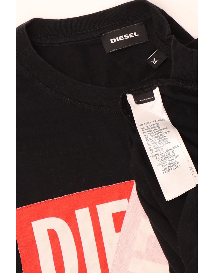 Ανδρικό γραφικό T-Shirt Diesel Top Μεσαίο μαύρο βαμβακερό
