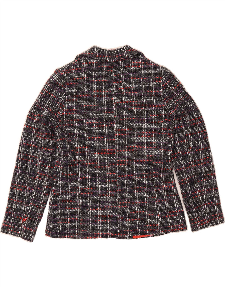 AVALON Womens 3 Button Blazer Jacket UK 12 Medium  Navy Blue Check Vintage Avalon and Second-Hand Avalon from Messina Hembry 