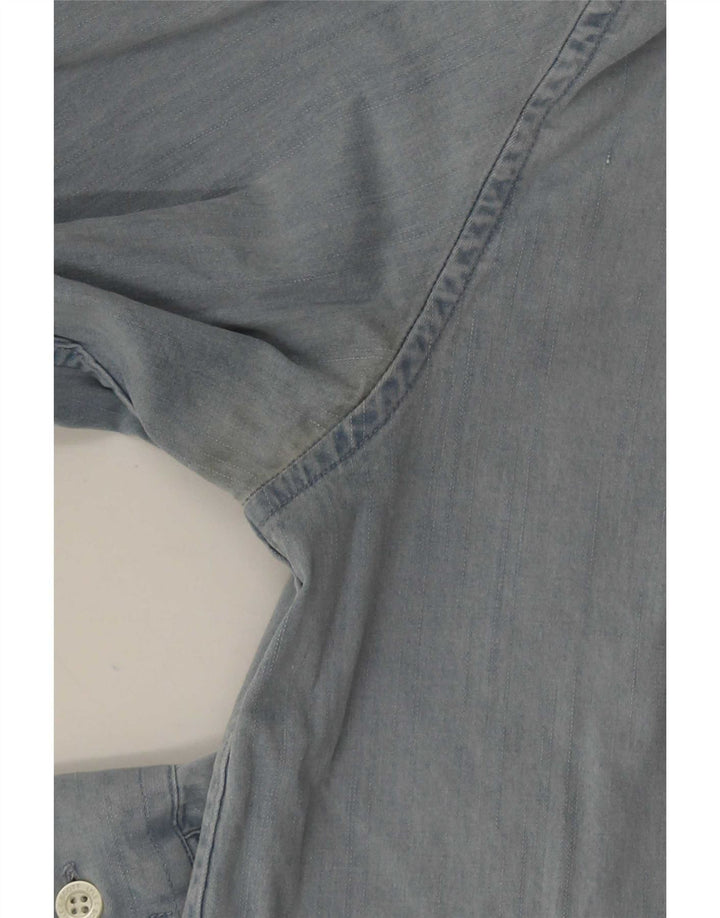 Ανδρικό πουκάμισο Lyle & Scott από μεσαίο μπλε βαμβακερό