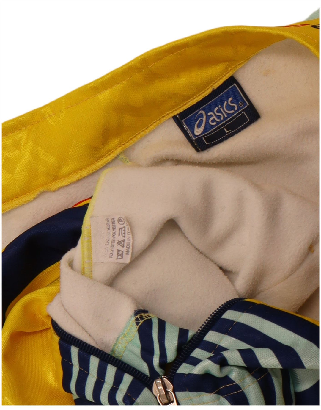 Ανδρική φόρμα γυμναστικής γραφικής Asics Top μπουφάν με μεγάλο κίτρινο χρώμα πολυεστέρα