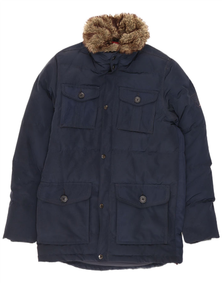 Tommy Hilfiger Ανδρικό παλτό UK 36 Small Navy Blue Polyester