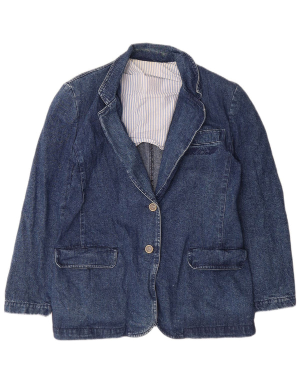 Marina Sport Womens Oversized 2 Button Jacket Blazer Size 17 Small Blue