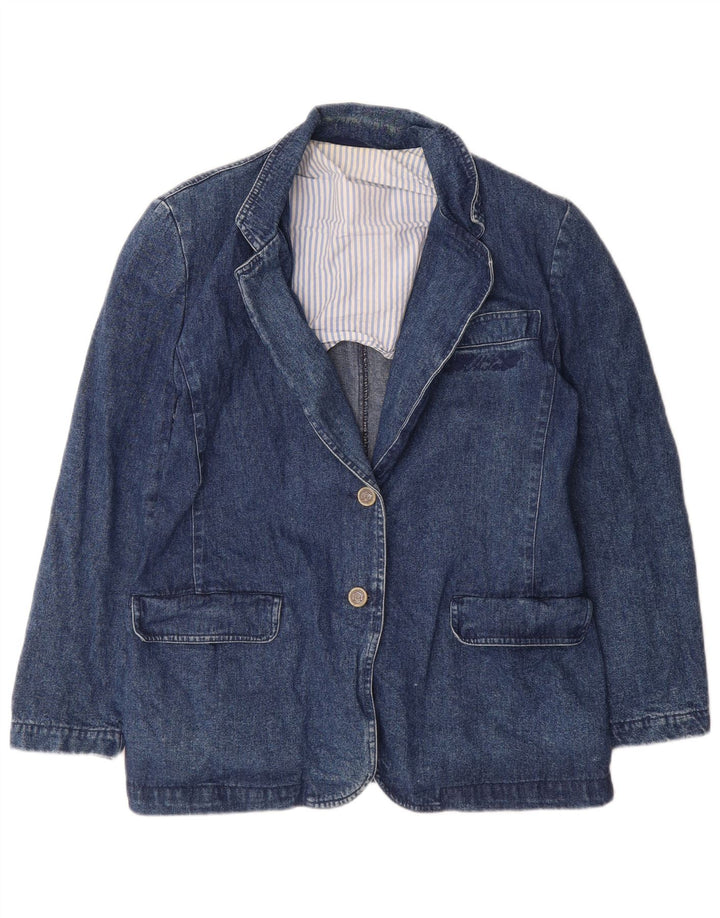 Marina Sport Womens Oversized 2 Button Jacket Blazer Size 17 Small Blue