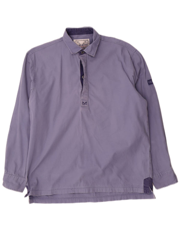 Crew Clothing Mens Long Sleeve Rugby Polo Shirt Medium Blue Cotton