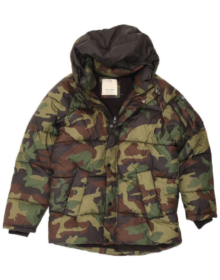 Zara Boys Hooded Jacket 13-14 Years Πολύχρωμο Καμουφλάζ