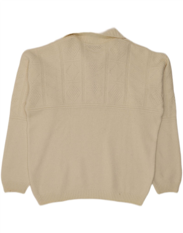 Ανδρικό πουλόβερ με φερμουάρ Daniel Hechter XL Off White