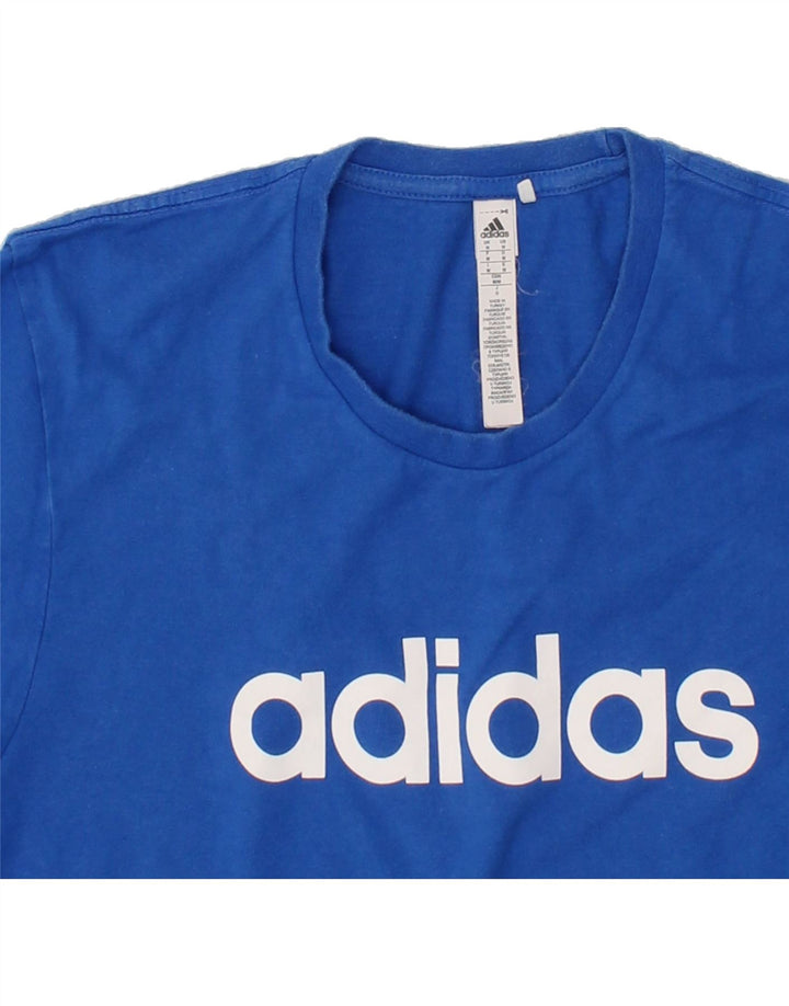 ADIDAS Mens Graphic T-Shirt Top Medium Blue Cotton Vintage Adidas and Second-Hand Adidas from Messina Hembry 
