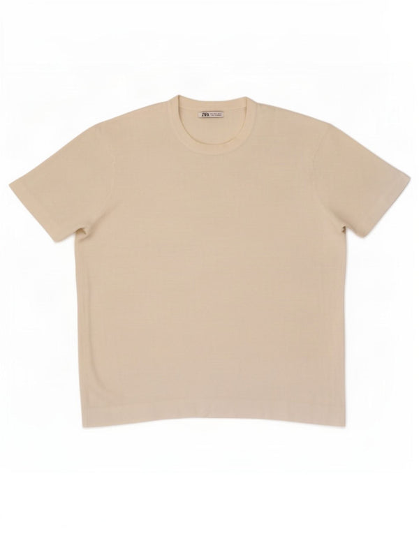 Ανδρικό T-Shirt Zara Top Large Λευκό