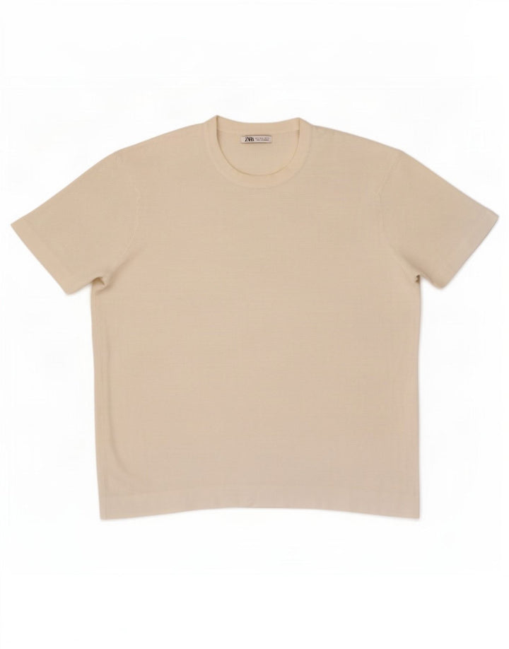 Ανδρικό T-Shirt Zara Top Large Λευκό