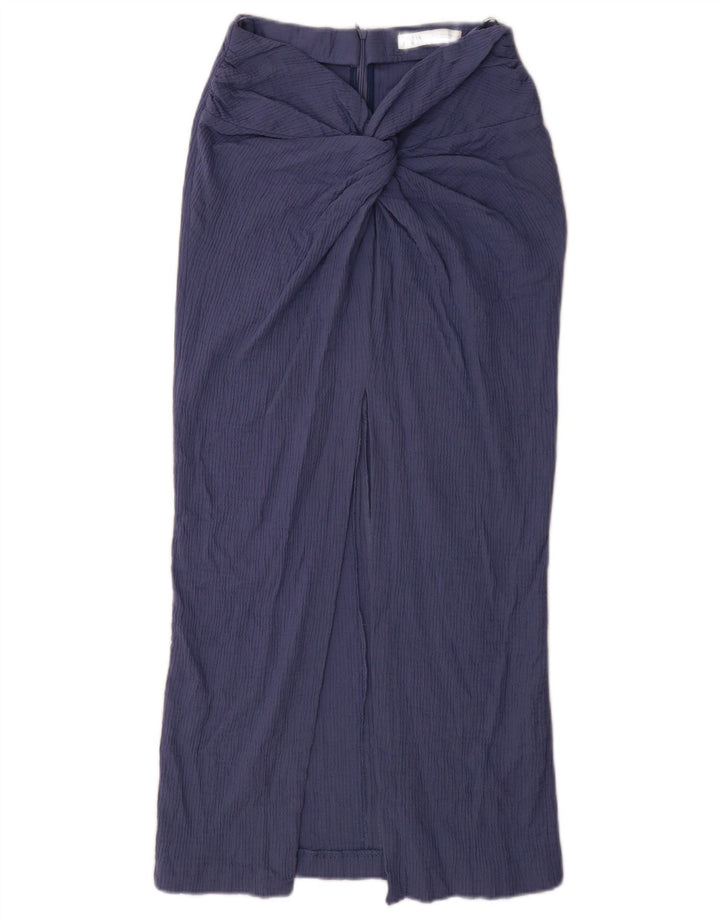 Zara Γυναικεία Maxi Φούστα Medium W28 Μπλε Βαμβακερή