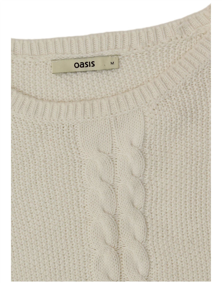 Γυναικείο πουλόβερ Oasis Boat Neck Jumper UK 14 Μεσαίο λευκό βαμβακερό