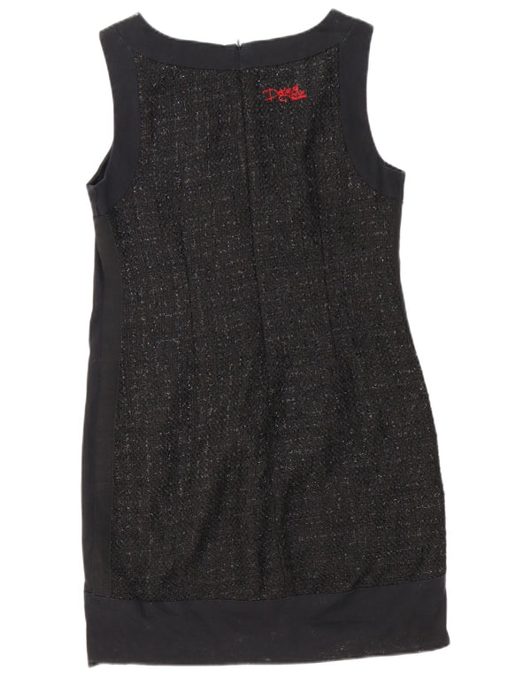 Desigual Womens Graphic Sleeveless Sheath Dress EU 40 Medium Black Paisley