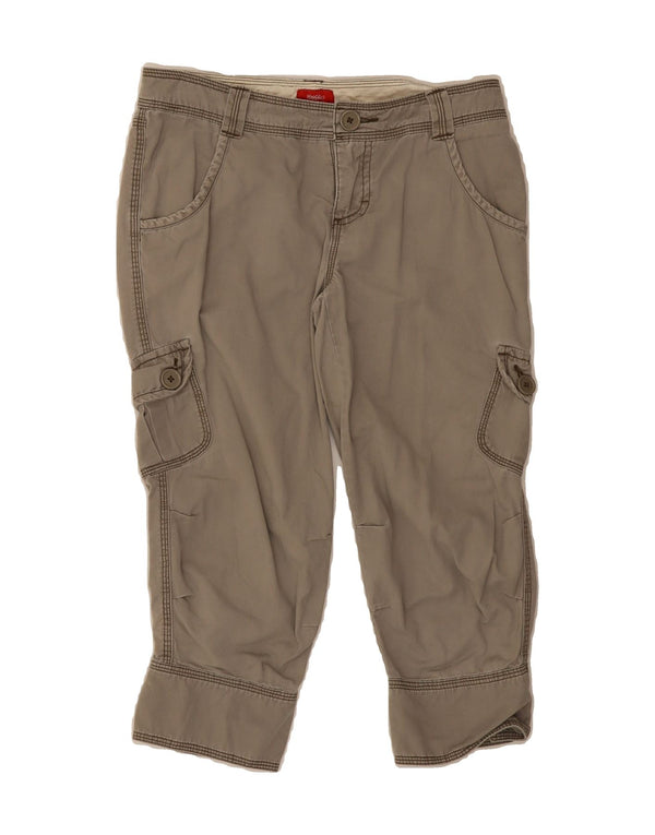 MOSSIMO Womens Cargo Capri Trousers UK 1 2XS W28 L18 Beige Cotton