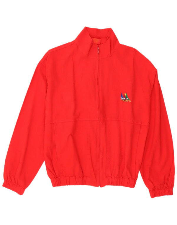Cancun Mens Bomber Jacket UK 40 μεγάλο κόκκινο βαμβακερό