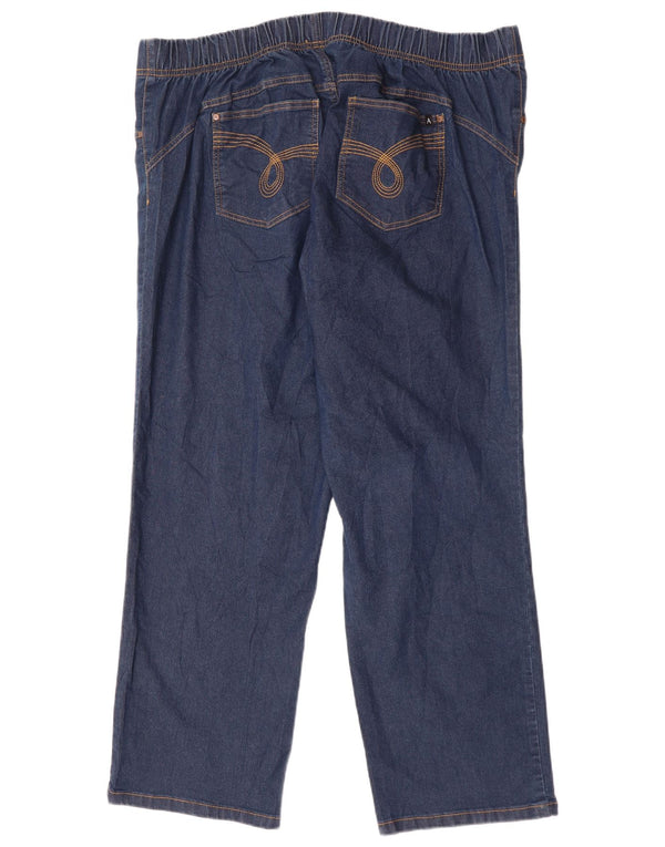 Marks & Spencer Γυναικείο αυτόγραφο Straight Jeans UK 22 3XL W44 L29 Navy Blue