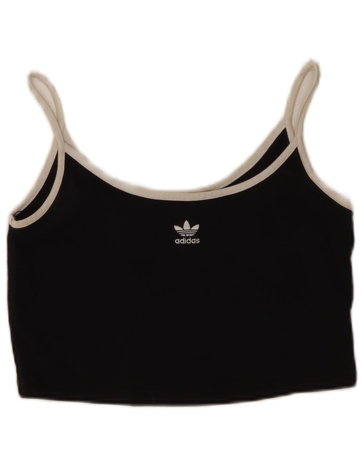Adidas Γυναικείο Crop Cami Top UK 8 Small Black Cotton