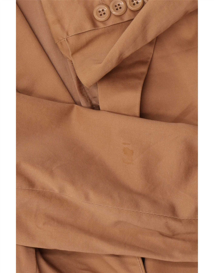Zara Γυναικείο Μπουφάν σακάκι με 1 κουμπί EU 38 Μικρό καφέ βαμβακερό