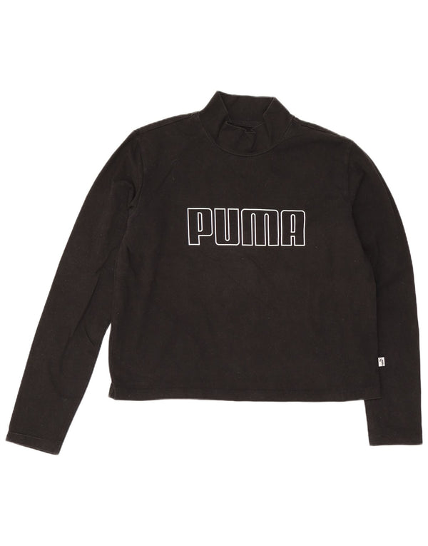 Puma Γυναικείο Crop Graphic Top Μακρυμάνικο UK 12 Medium Black