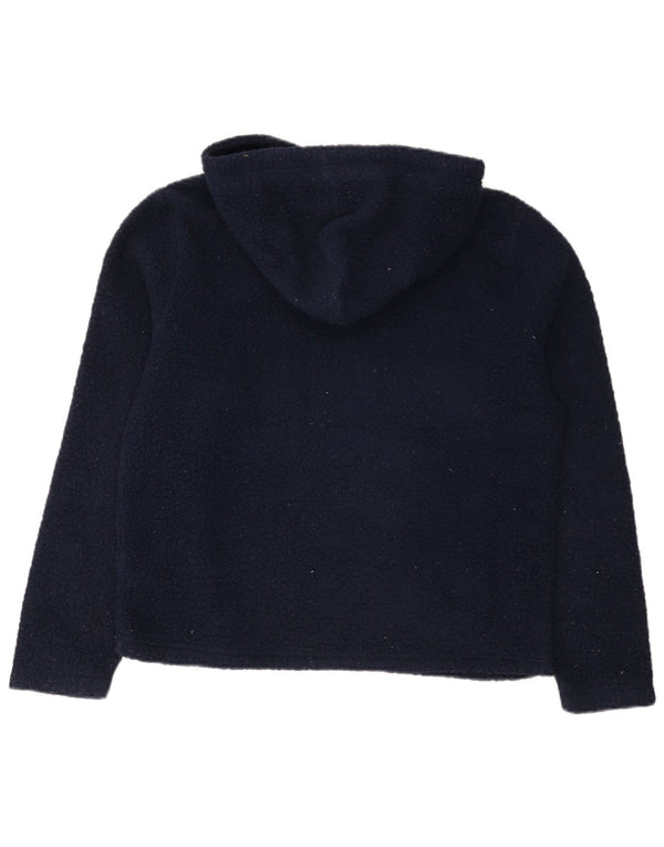 Fila Γυναικείο Fleece Graphic Hoodie Jumper UK 14 Medium Navy Blue Polyester
