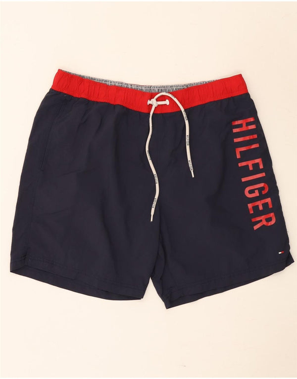 Ανδρικό γραφικό σορτς κολύμβησης Tommy Hilfiger XL Navy Blue Colourblock