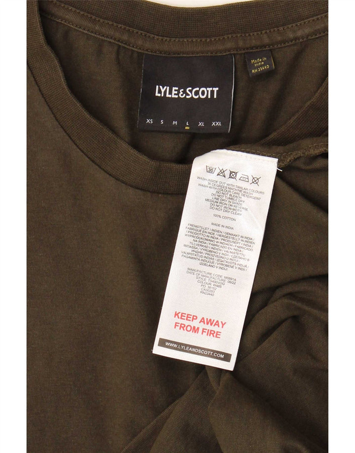 Ανδρικό T-Shirt Lyle & Scott Top Large Khaki Cotton