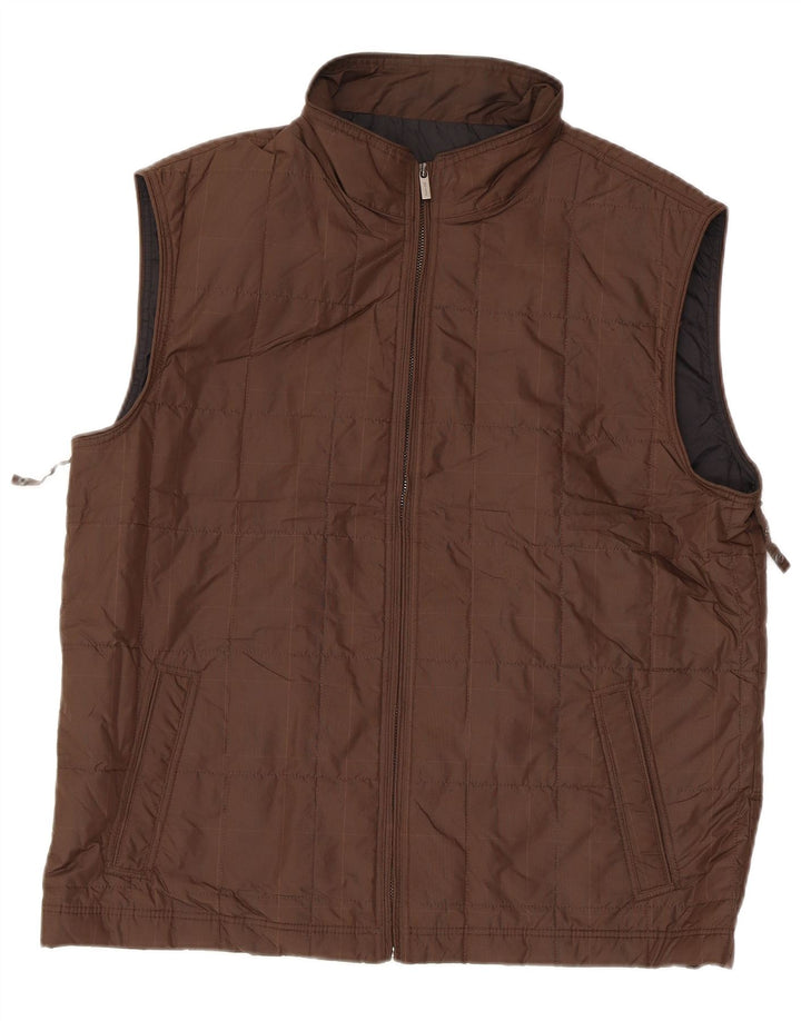 MASSIMO DUTTI Ανδρικό padded Gilet UK 40 Large Brown