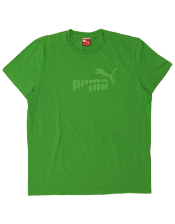 Puma Mens Graphic T-Shirt Top XL Green Cotton