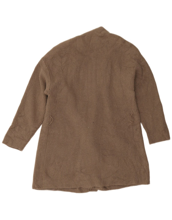 Zara Γυναικείο πουλόβερ ανοιχτό Longline ανοιχτό UK 10 Small Brown