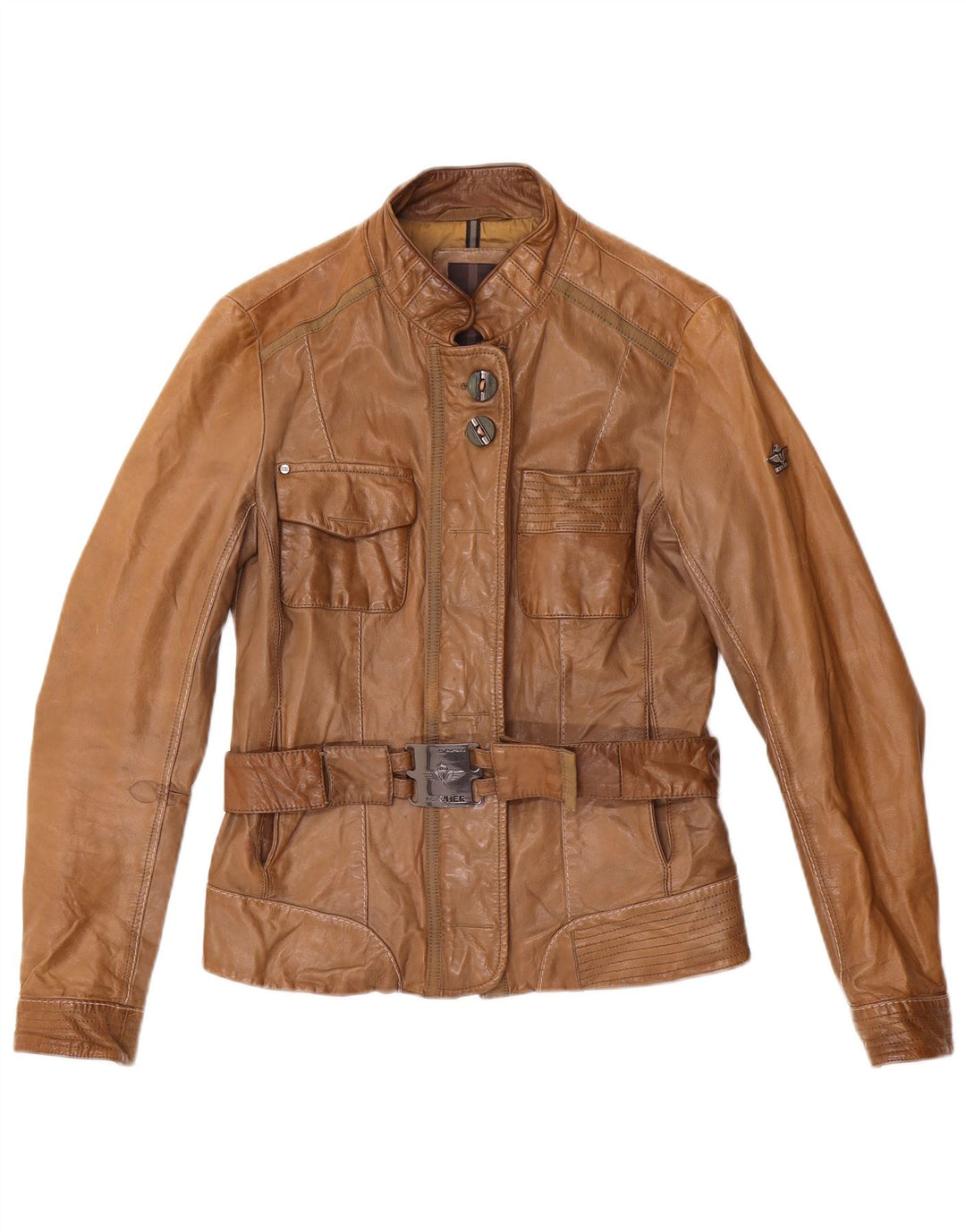 Dekker Γυναικείο Δερμάτινο Μπουφάν Racer UK 10 Small Brown Δερμάτινο