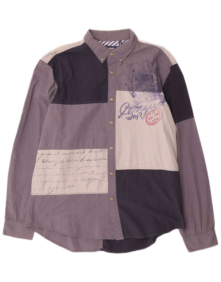 Ανδρικό πουκάμισο Desigual Regular Fit 2XL Πολύχρωμο Βαμβακερό Patchwork