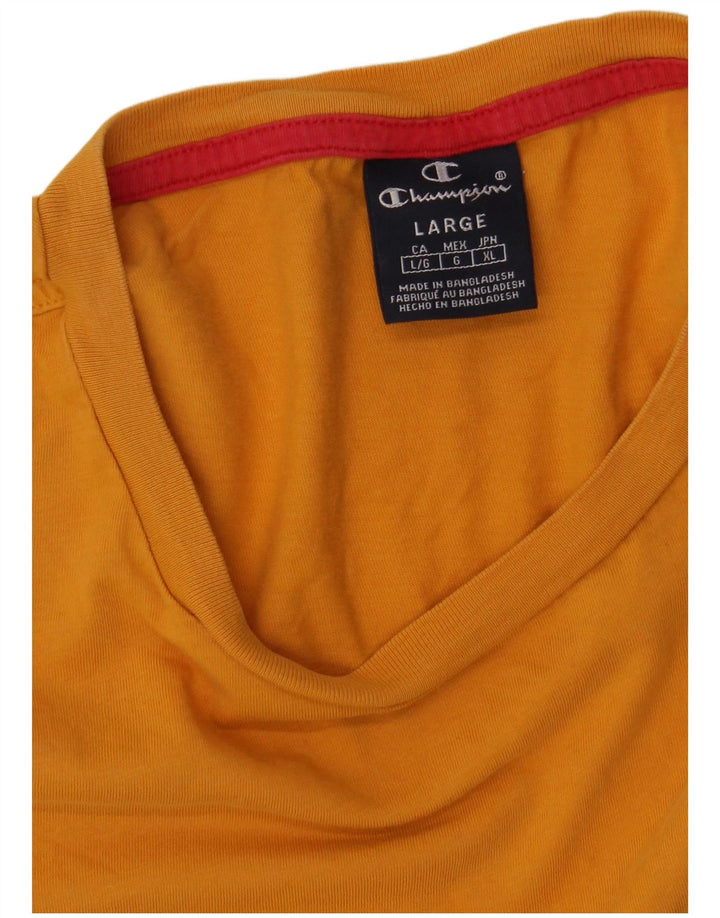 CHAMPION Ανδρικό γραφικό T-Shirt Top Large Yellow