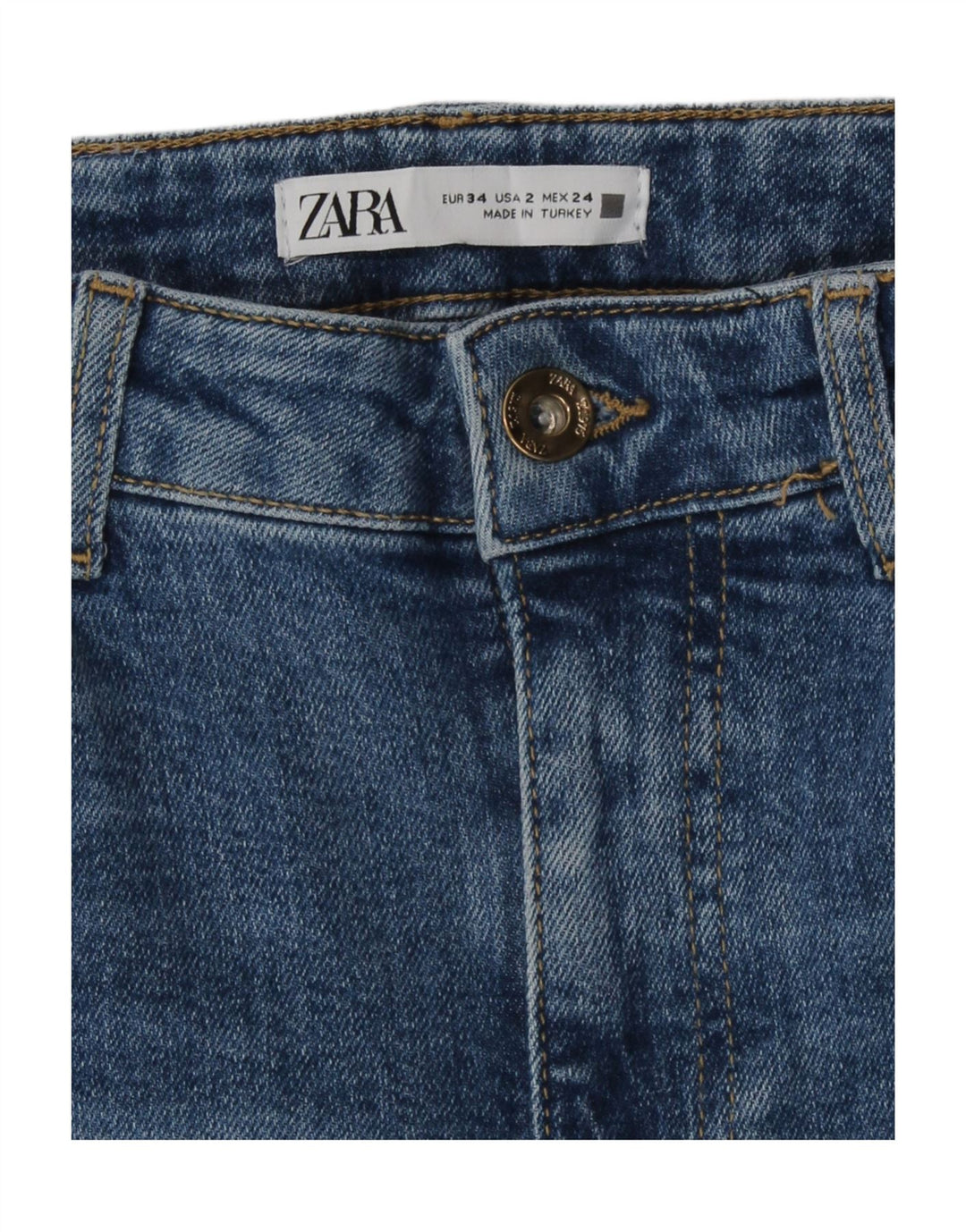Zara Γυναικείο Jeans Flared EU 34 2XS W24 L31 Blue