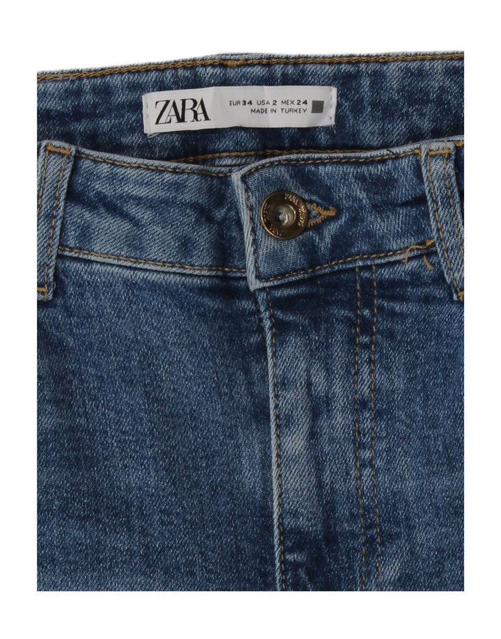Zara Γυναικείο Jeans Flared EU 34 2XS W24 L31 Blue