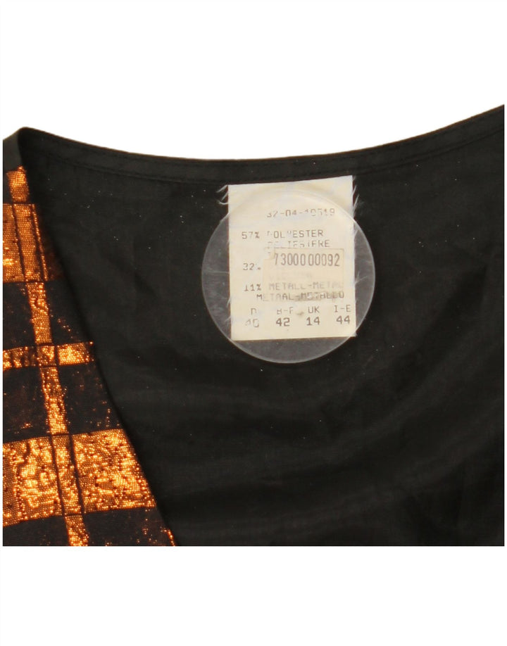 VINTAGE Γυναικείο Γιλέκο UK 14 Μεσαίο καφέ από πολυεστέρας