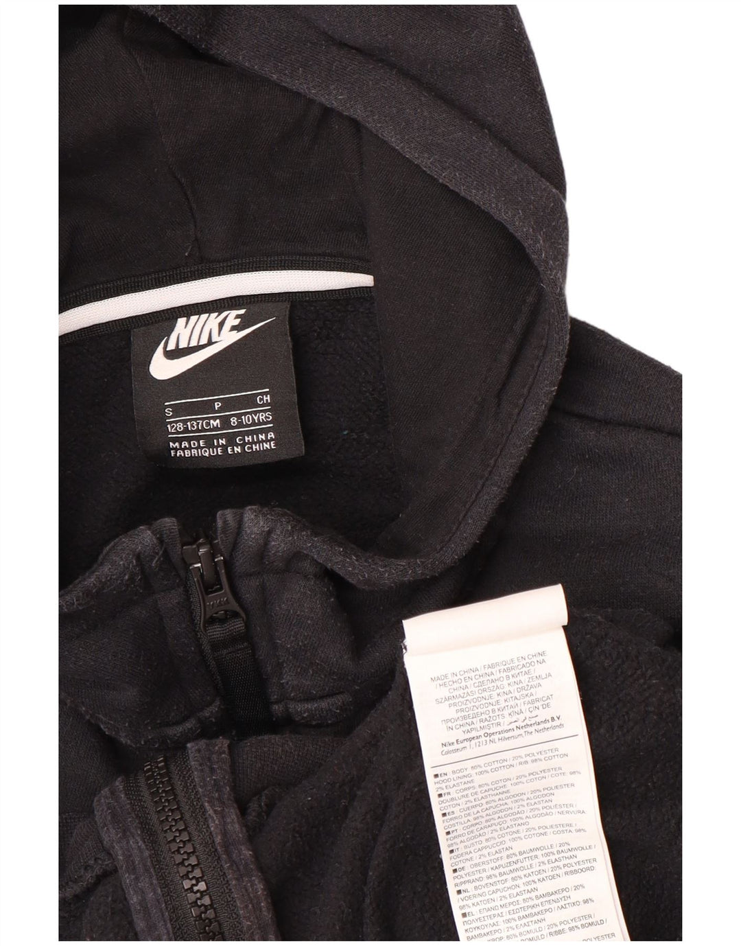 Πουλόβερ NIKE Boys Air Graphic με κουκούλα με κουκούλα 8-9 ετών Small Black Colourblock