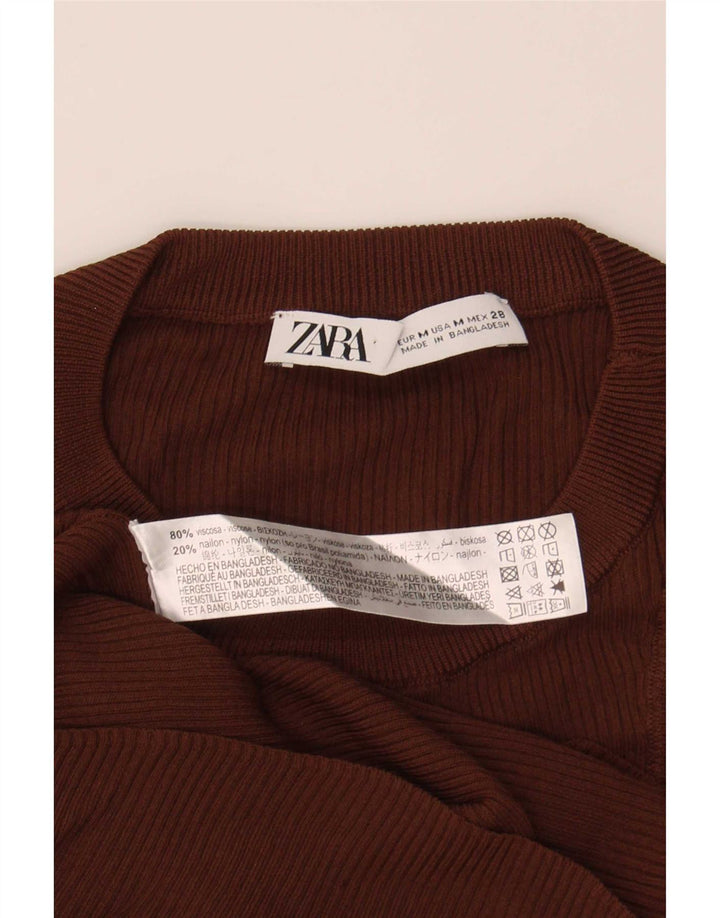 Zara Γυναικείο Γιλέκο Τοπ UK 12 Μεσαίο Καφέ Βισκόζη