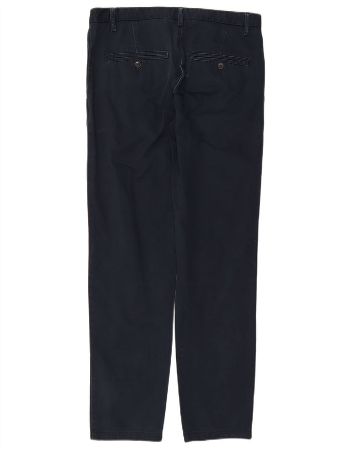 BENETTON Ανδρικό ίσιο παντελόνι Chino IT 46 Small W29 L30 Navy Blue Cotton