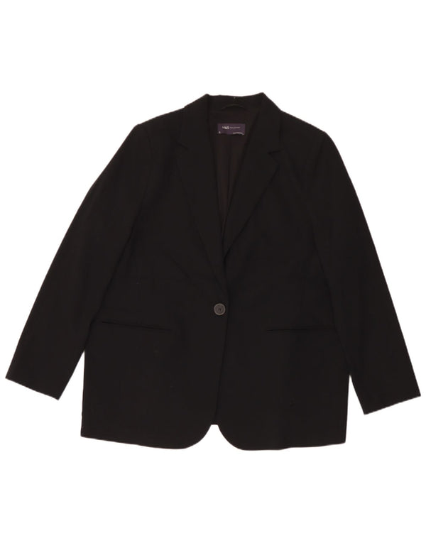 Marks & Spencer Γυναικείο Μπουφάν Μπλέιζερ με 1 Κουμπί UK 18 XL Μαύρο