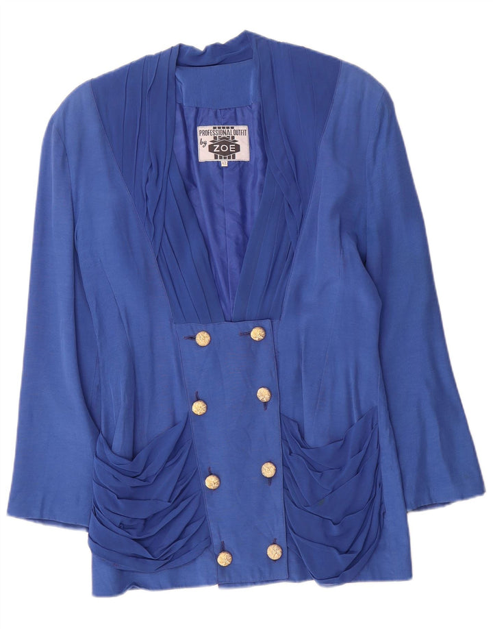 Zoe Γυναικείο Μπουφάν Blazer με διπλό στήθος IT 42 μεσαίο μπλε βισκόζη