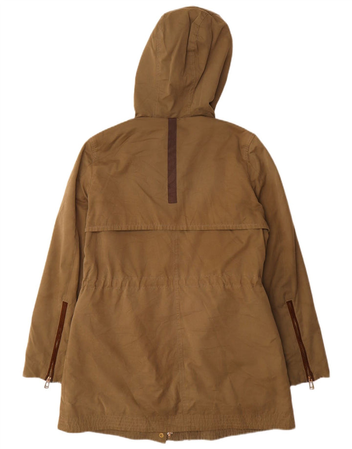 Zara Γυναικείο μπουφάν Parka με κουκούλα UK 14 Medium Khaki Polyester