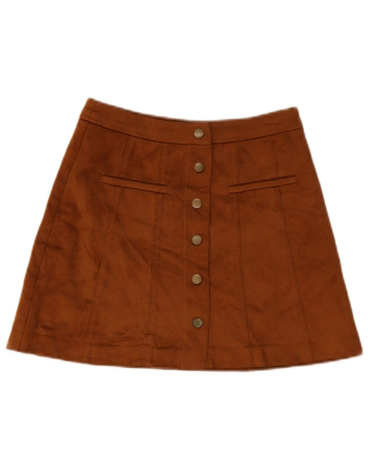 Zara Γυναικεία Μίνι Φούστα Trafaluc XS W24 Καφέ Πολυεστέρας