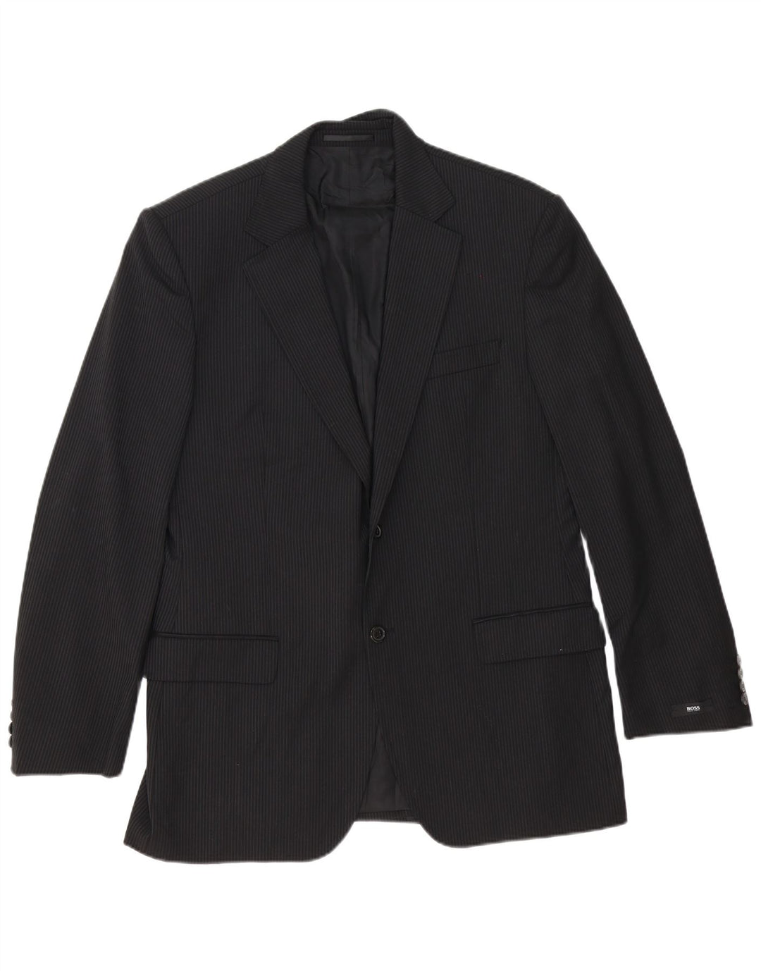 Ανδρικό σακάκι σακάκι Hugo Boss με 2 κουμπιά EU 54 2XL Παρθένο μαλλί με μαύρο ρίγες